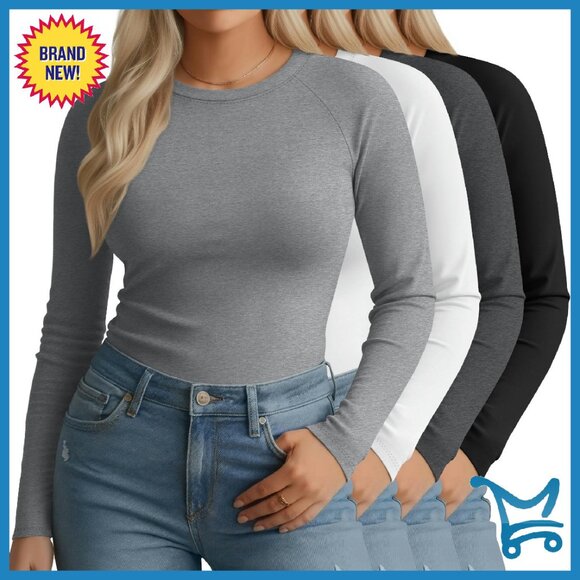 Plus Size Thermal Shirts 4 Pack Fleece Slim Fit Long Sleeve Base Layer